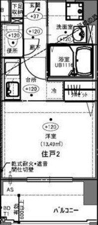 メイクス博多石城の物件間取画像